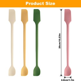 4 Pcs Jar Spatula Long Mini Silicone Spatulas Dual-End Spatulas For Kitchen Cosmetics Multifunctional Tiny Spatula Colorful Reusable For Jars Food Beauty Products Narrow Bottles