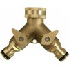 Unibos | Solid Brass Double Hose Connector for Outdoor Tap