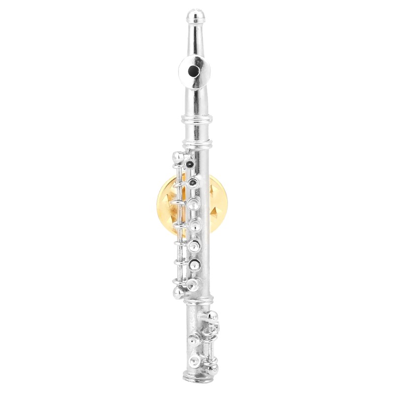 Mini Flute Shaped Musical Instrument Brooch Pin Accessory for Gift