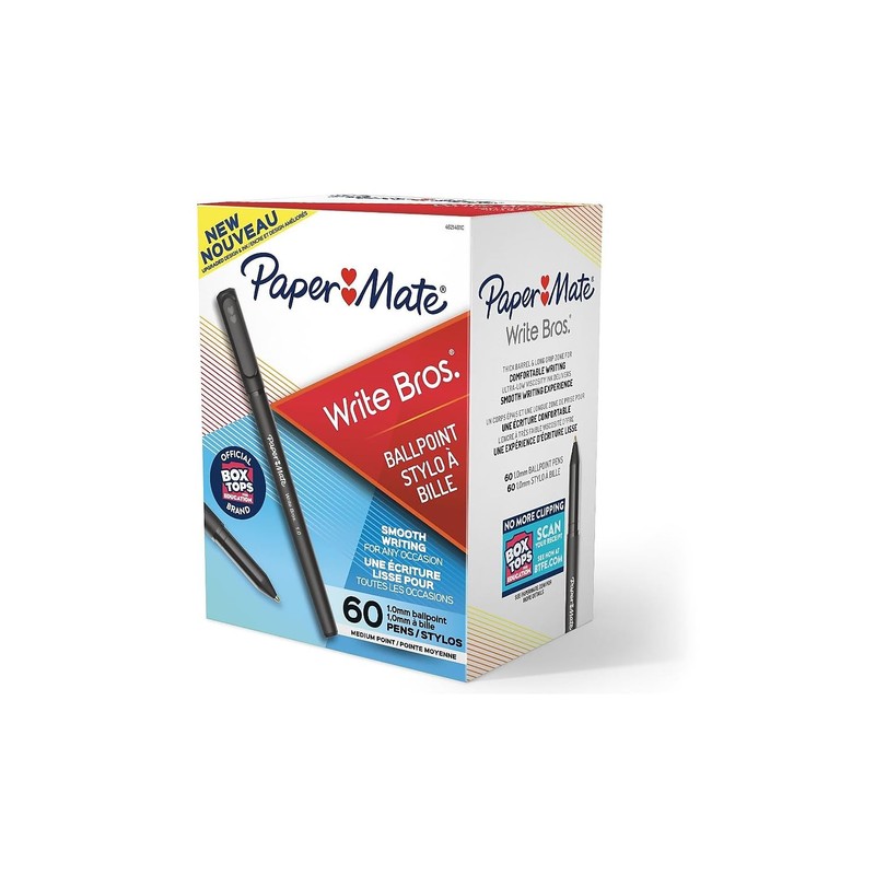 Paper Mate® Write Bros. Ballpoint Stick Pens, Medium Point, 1.0mm,
