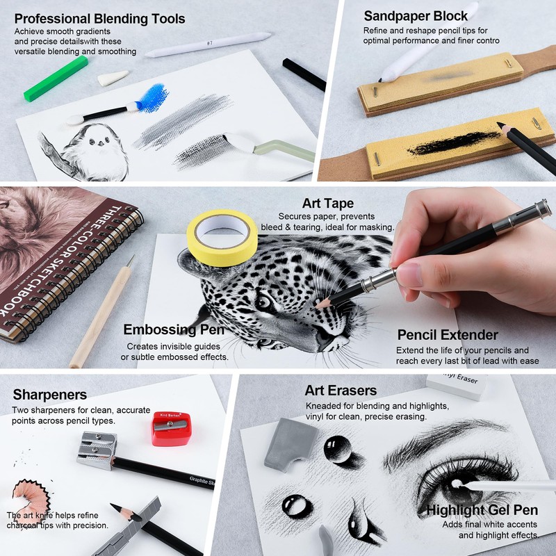 Kird Barken 112 PCS Professional Drawing Set – Sketch Kit