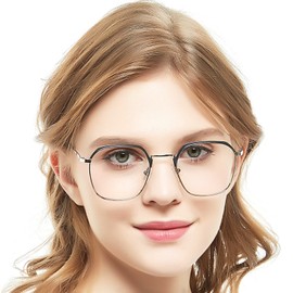 OCCI CHIARI Women Metal Blue light Block Glass with Non-prescription for Computer (Gold/Silver)