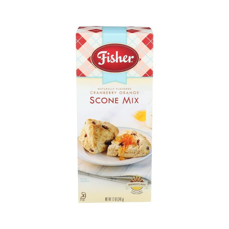 Fisher Scones, 1 Cranberry Orange, 1 Original, 1 Maple Cinnamon