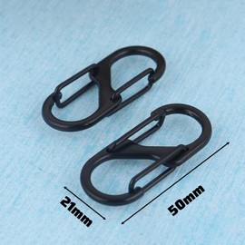 Mosqueton Llavero de Aluminio, 10 Piezas Clips de mosquetón de Doble, Multifuncional Mosquetones de Servicio Pesado Gancho para Acampar Al Aire Libre Senderismo, Columpio, Cuerdas, Botellas de Agua