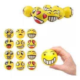 KFMX 12 Pelotas Caritas Antiestres De Esponja Suaves Fiesta Bolo