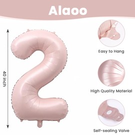 Alaoo 40 Inch Number Balloons, Blue Number 1, Digital Decoration Balloons for Boys Girls Adults Birthday Party Anniversary Graduation