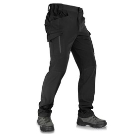 INNKGLE Men's Tactical Cargo Pants Durable Cargo Work Pants with Stretch Fabric,EDC Work Hiking Pants, Water-Resistant for Outdoor, Hunting Appare (US, Waist, 34, Regular, Black)