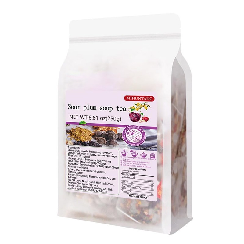 Sour plum soup bag tea 8.81oz Instant drink Sour sweet