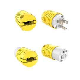 RVGUARD Extension Cord Ends Male and Female Plug, 15 Amp 125 Volt Heavy Duty Replacement Plug & Connector Set, Straight Blade Plug Grounding Type/ETL Listed (6 Set)