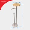 Toilet Paper Holder Stand with 7.9" Big Bamboo Tray, 2.2Lbs