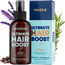 Moerie Ultimate Hair Boost Spray Designed to Strengthen and Restore Scalp Health - 100% Natural Hair Serum with over 100 Minerals, Vitamins & Amino acids - Fresh Scent - 5.07 Fl. Oz
