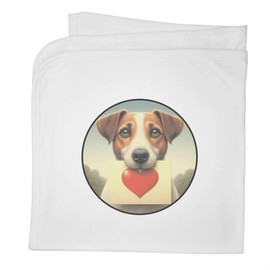 Azeeda 'Jack Russell Love Note' Cotton Baby Blanket/Shawl (BY00040874)