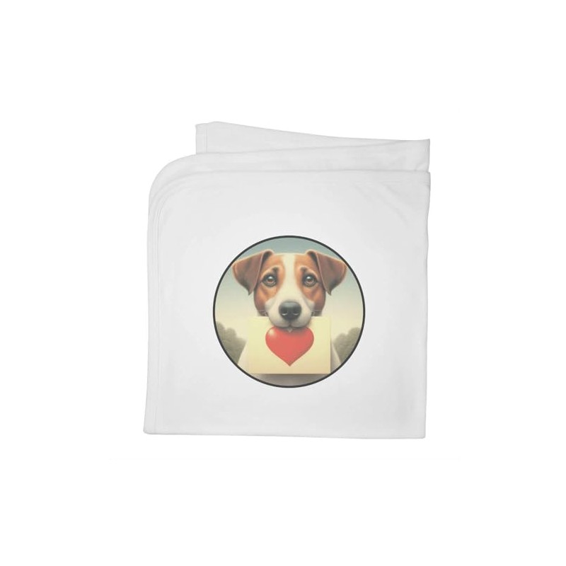 Azeeda 'Jack Russell Love Note' Cotton Baby Blanket/Shawl (BY00040874)