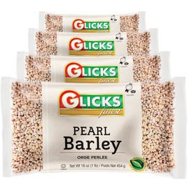 Glicks Pearl Barley Beans 16oz (4 Pack) | Premium Taste & Texture, Perfect for Soups, Stews, Cholent, Chilis