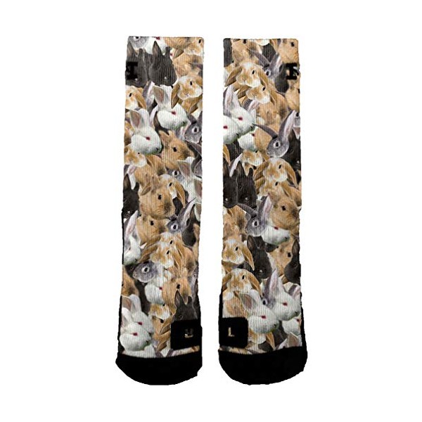 HoopSwagg Brand Athletic Socks Bunny Bunch Easter Large