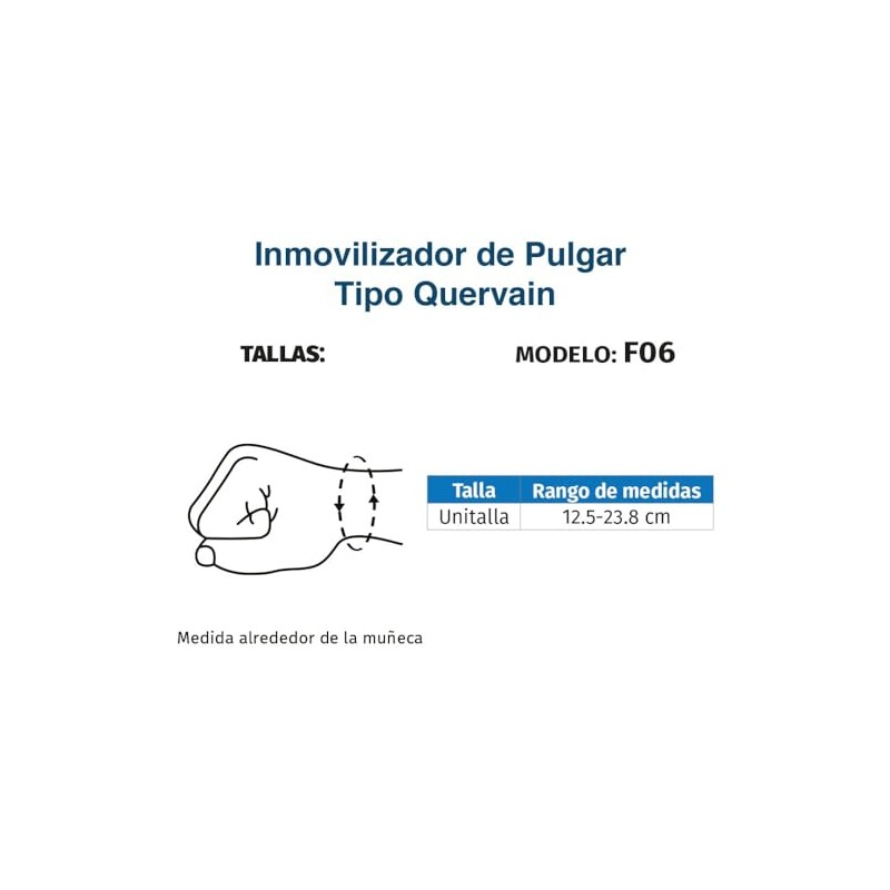 TYNOR Inmovilizador de Pulgar- Gris- Modelo F06 (UNITALLA, ORTOPEDICO)