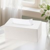 KINGFOM Tissue Box Cover, PU Leather Tissue Box Holder for