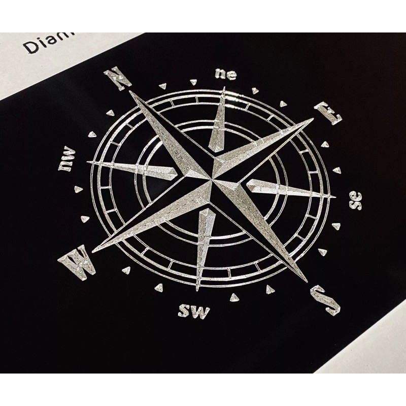 Diamond Etched Products Brilliant ENGRAVED Compass Car Tag Diamond Etched