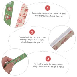 Outanaya 2sets Christmas Nail File Set Diy Manicure Pedicure Tools for Natural Nails 12pcs*2