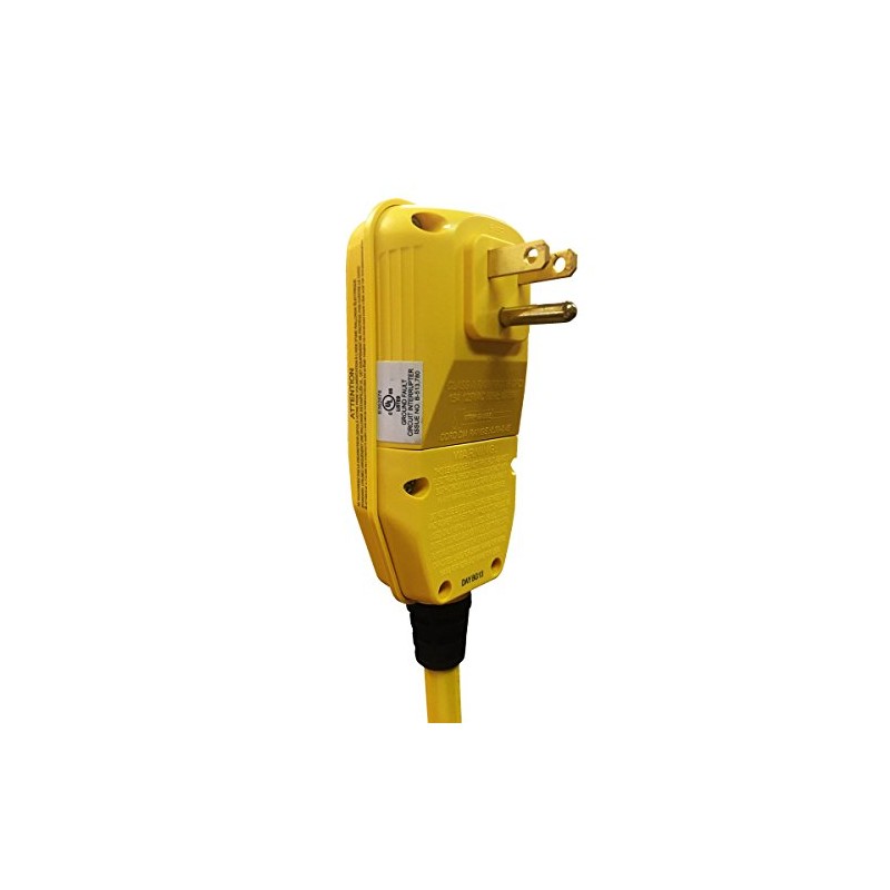 Electriduct GFCI Right Angle Adapter with 2FT Triple Tap Cord
