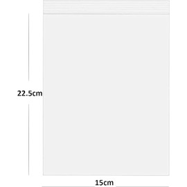 100 Small 6 x 9" / 150 x 225mm Clear Plastic Polythene Resealable Grip seal Bags With Write On Panels - Grip Press Seal Lock Packing Packaging Storage Pouches White Labelling Strips 15cm x 22.5cm
