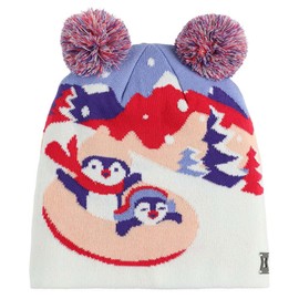 Spyder Kids Girls Penguin Double Pom Hat (Little Kid/Big Kid) Multi X-Small-Small