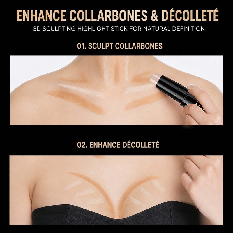 2-in-1 Sculpting Contour & Highlighter Stick, Blendable Creamy