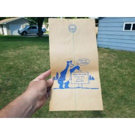 Hamm's Vtg.1970's NOS Hamms Beer Bear Litterbug Sack Bag Land of Sky Blue Waters Sign