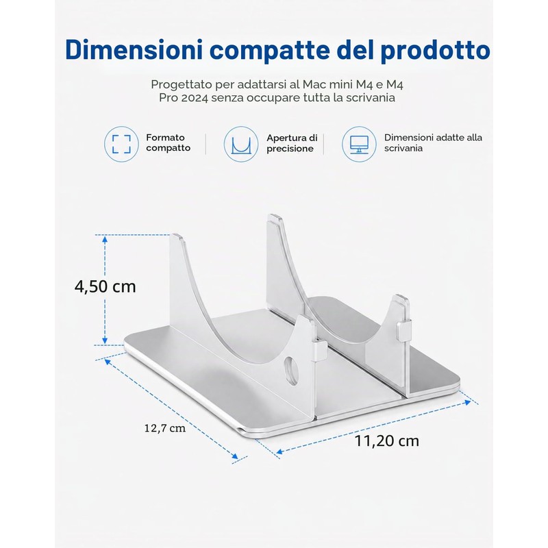SNANSHI Supporto da scrivania verticale per Mac mini M4, design