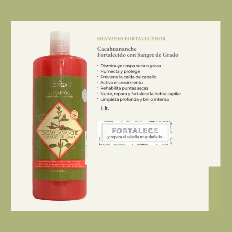 Shampoo Fortalecedor De Cacahuananche Florigan® 1lt.