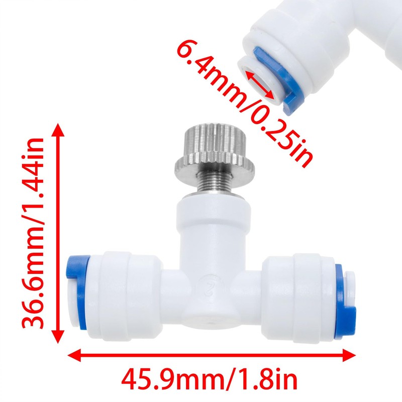FINBe 1/4 "RO water flow regulating valves with base double-way