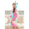 Doctor Unicorn Girls Fleece Hooded Robe Toddler Warm Fuzzy Bathrobe