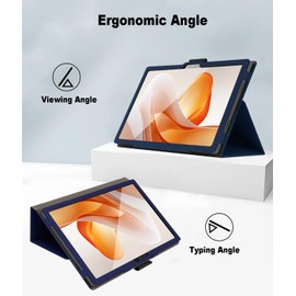 Keihok Case for Blackview MEGA 2 12 inch Tablet Cover with Hand Strap and Pencil Holder, Folding Stand Flip Case for Blackview MEGA 2 WiFi. (Dark Blue)