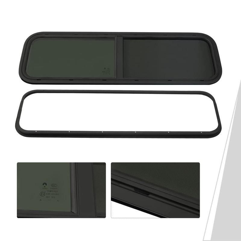 RibasuBB Horizontal RV Window, 42” W X 12” H Tinted