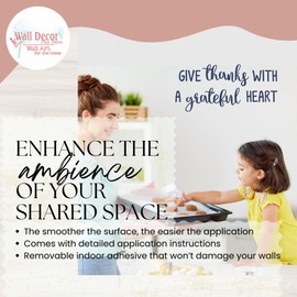 Give Thanks Grateful Heart - Matte Vinyl Wall Decal Sayings for Wall Décor - Die-Cut Vinyl Wall Art - Inspirational Decals for Kitchen & Dining Room - 23"x11" DEEP Blue