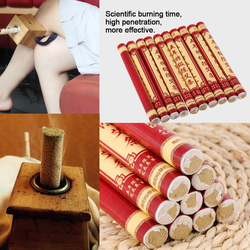 Pack of 10 Moxa Sticks, Pure Moxa Rolls, Moxibustion Health
