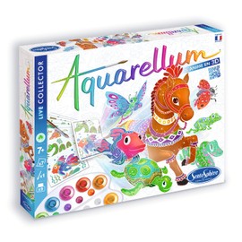 Sentosphère 3906704 Aquarum Live 3D Watercolour Painting Set for Children, Animal Motif, Interactive Creative Set with Augmented Reality, Painting Set from 7 Years