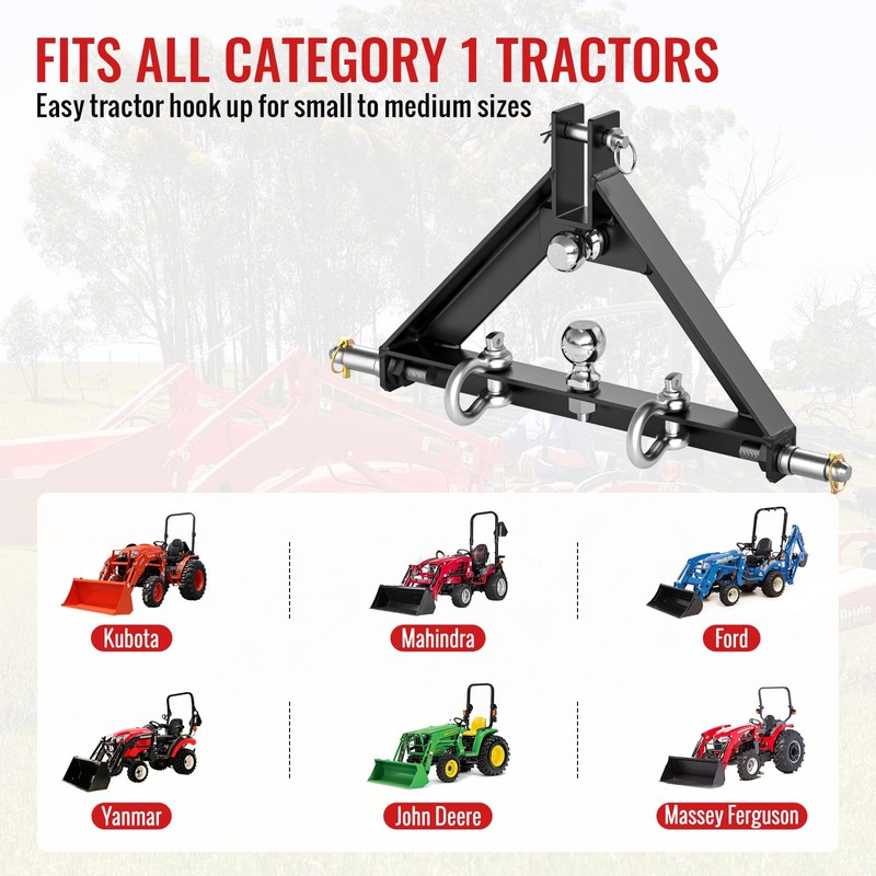 3 Point Trailer Hitch Receiver Quick Hitch Compatible for Category