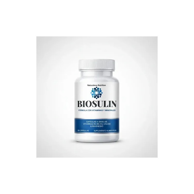 Biosulin 60 Cápsulas Vitaminas B3 B6 D3 Calcio Magnesio Sin