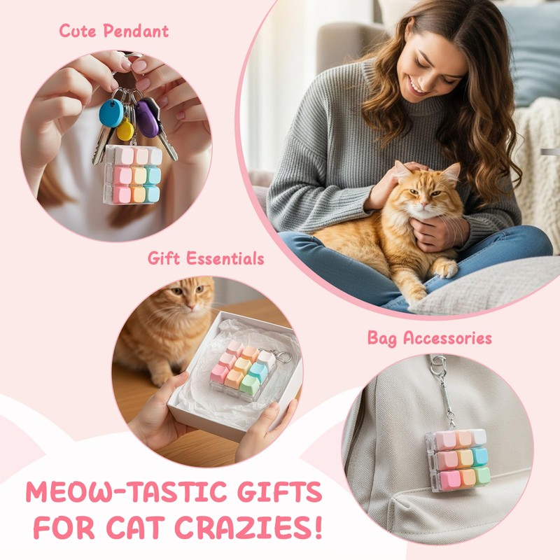 Netholid Cat Shape Keyboard Fidget Toys for Adults Clicky Button