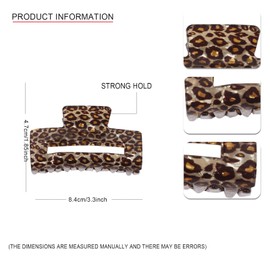 3Pcs Hair Claw Clips For Fine Hair Tortoise Hair Clip Nonslip Claw Hair Clips For Women Thin Thick Hair Accessories for Women and Girls