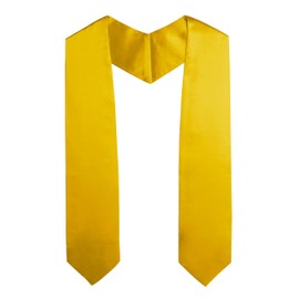 GradClassical Unisex Adult Plain Graduation Stole Sash 60" (Gold)