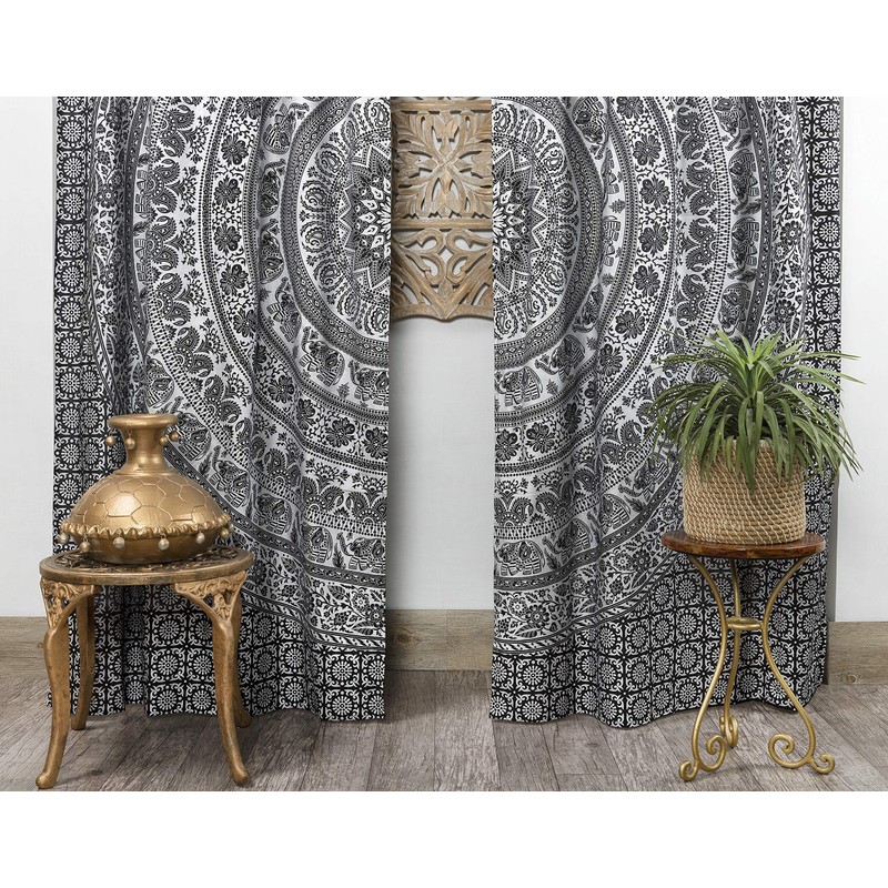 Popular Handicrafts Indian Hippie Bohemian Beautiful Elephant Mandala Cortina Paneles