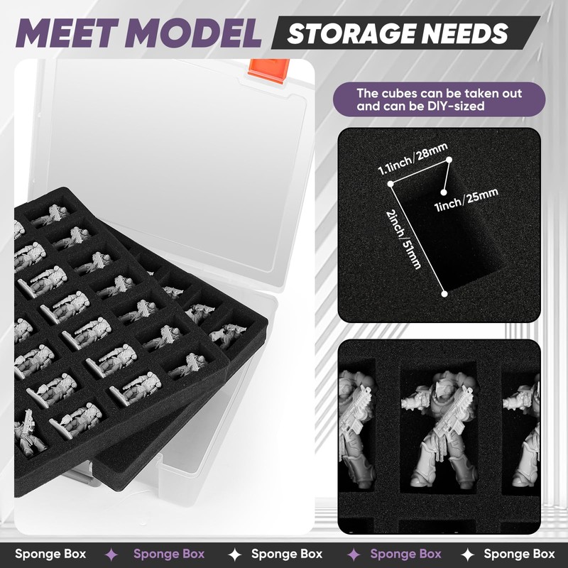 Miniature Storage Carrying Figure Case - 50 Slot Figurine Minature