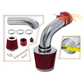 Rtunes Racing Cold Air Intake Airflow Induction Kit + Filter Combo RED Compatible For 92-94 VW Corrado SLC 2.8L V6 / 93-98 Jetta GLX, 2.8I VR6 V6