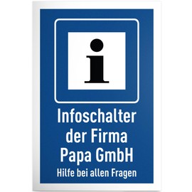 DankeDir! Infoschalter Firma Papa GmbH - Sign 30 x 20 cm - Birthday Gift Dad Craftsman Cute Gift Father's Day - Birthday Father Father's Day Gift DIY Funny Gift Idea