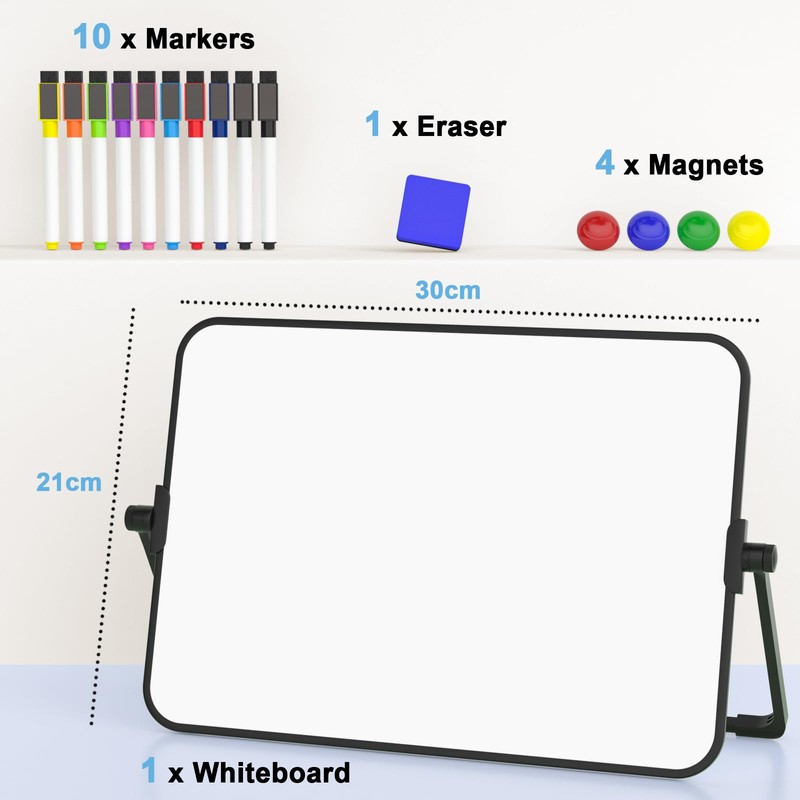 Nicpro Dry Erase Whiteboard A4 with Stand, 21 x 30
