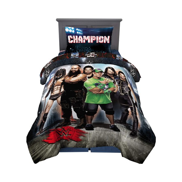 WWE Kids Bedding Comforter and Sheet Set, 4 Piece Twin
