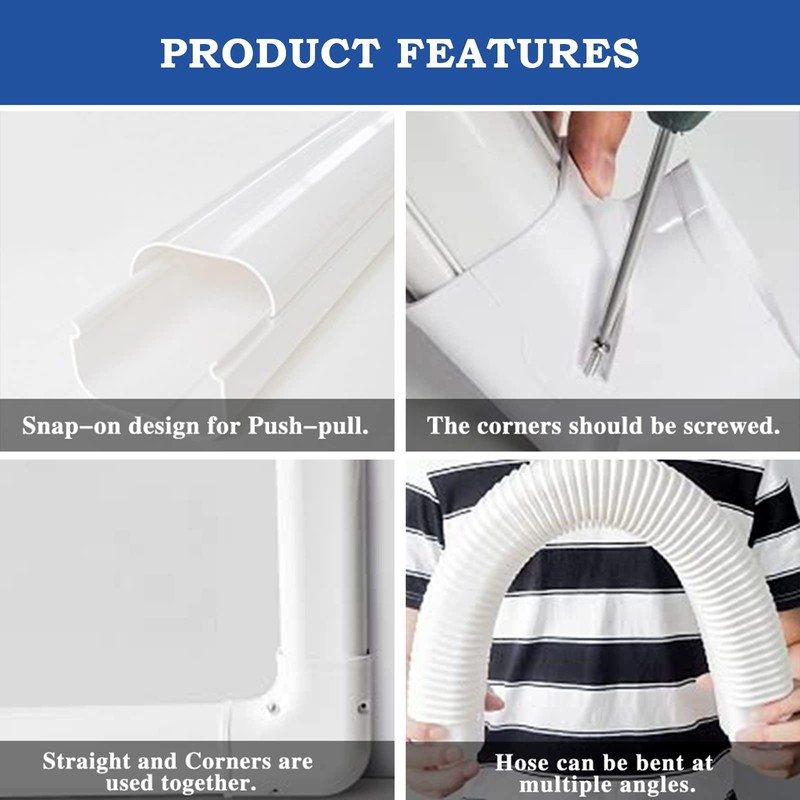 LyPrem 10Ft Mini Split Line Set Cover 4" PVC Line