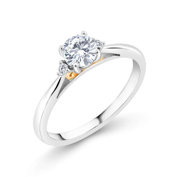 Gem Stone King 925 Sterling Silver and 10K Yellow Gold